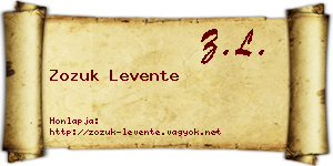 Zozuk Levente névjegykártya